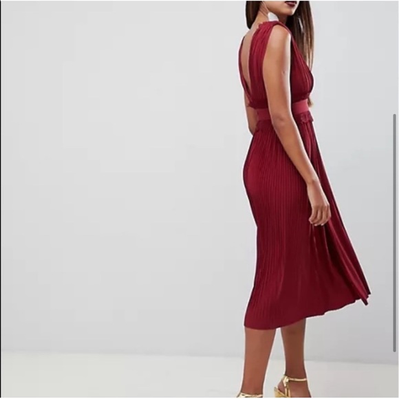 ASOS Design •red maroon lace dress Valentine’s Day - Picture 5 of 6